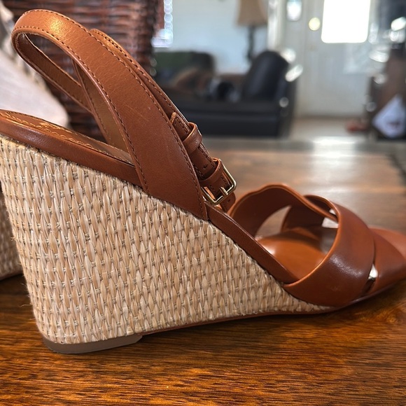 Liz McLaughlin Leather Wedge Sandals size 9.5 - Picture 5 of 9